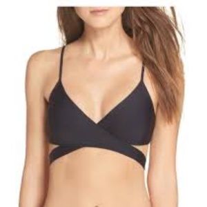 NWT L Space Black Chloe Wrap XS Bikini Top